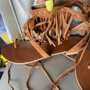 Women Suede Tassel Sandals